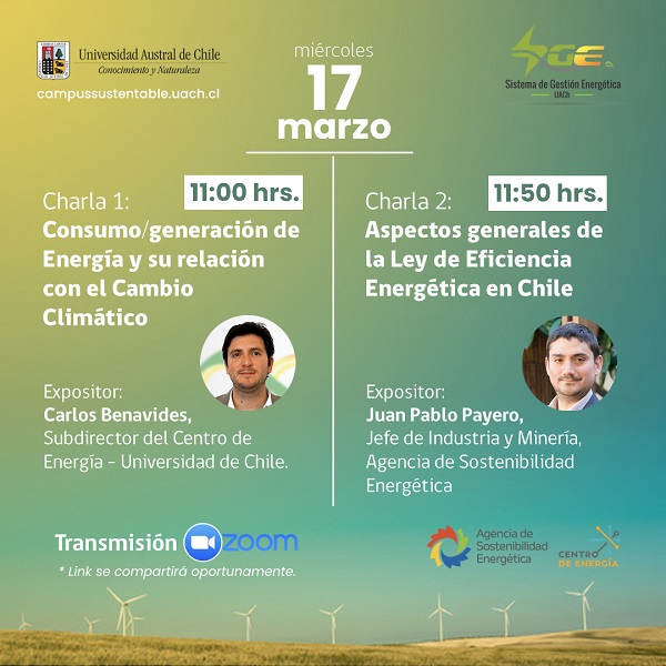 Invitan a charlas sobre la Ley de Eficiencia Energética y la relación entre consumo de energía y cambio climático