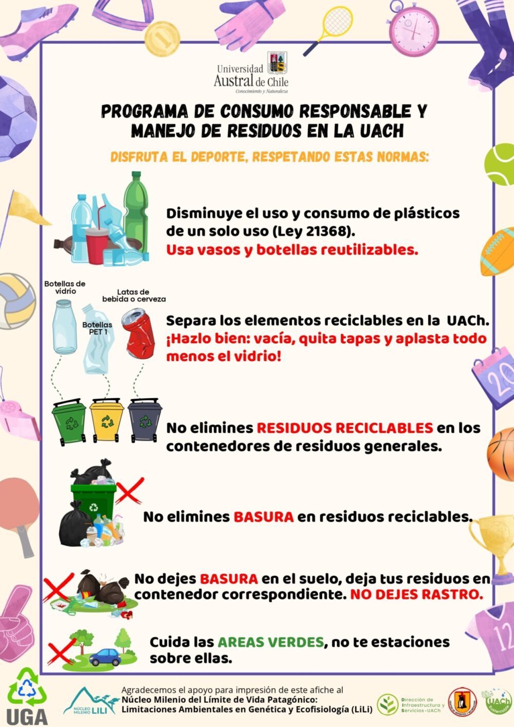 Promoviendo la sostenibilidad en los espacios deportivos de la Universidad Austral de Chile